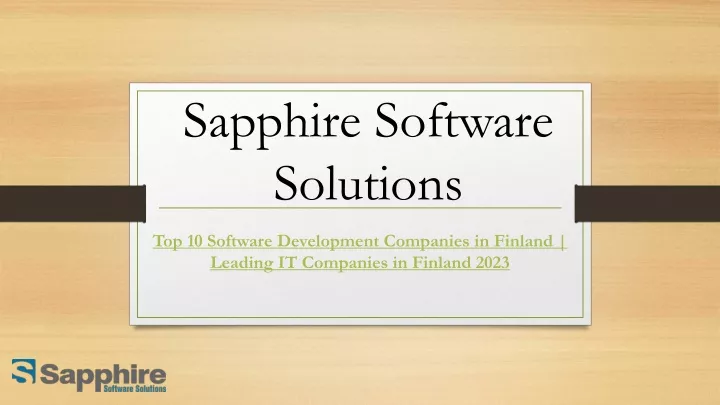 sapphire software solutions