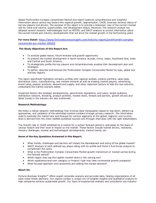global prothrombin complex concentrate market