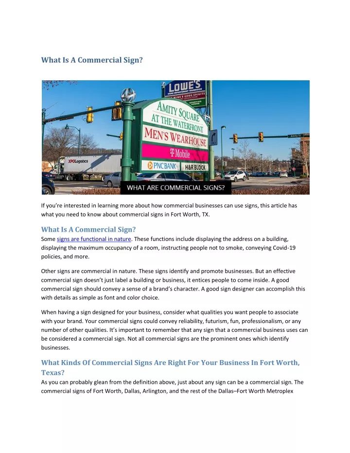 what is a commercial sign