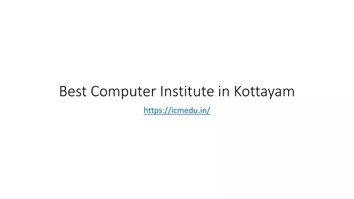 best computer institute in kottayam