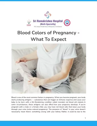 Blood Colors of Pregnancy - What To Expect