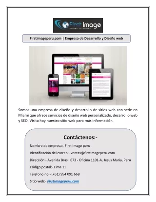 Firstimageperu.com | Empresa de Desarrollo y Diseño web