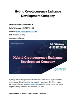 hybrid cryptocurrency exchange development company
