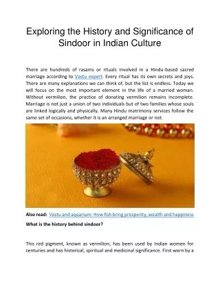 Exploring the History and Significance of Sindoor in Indian Culture
