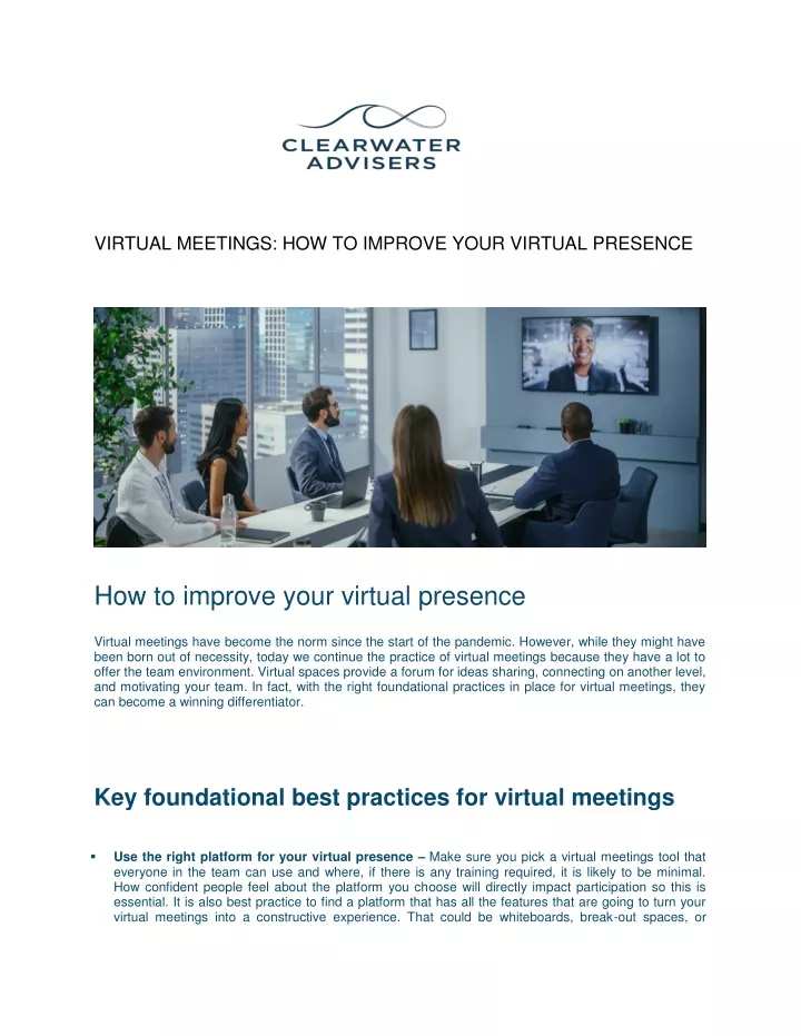 virtual meetings how to improve your virtual