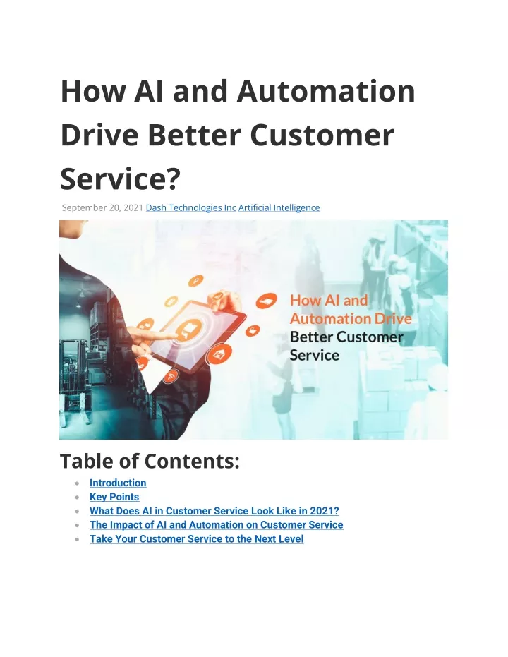 how ai and automation drive better customer