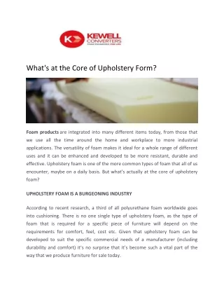 what s at the core of upholstery form