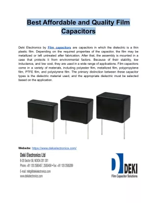Best Affordable and Quality Film Capacitors