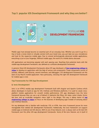top 5 popular ios development framework