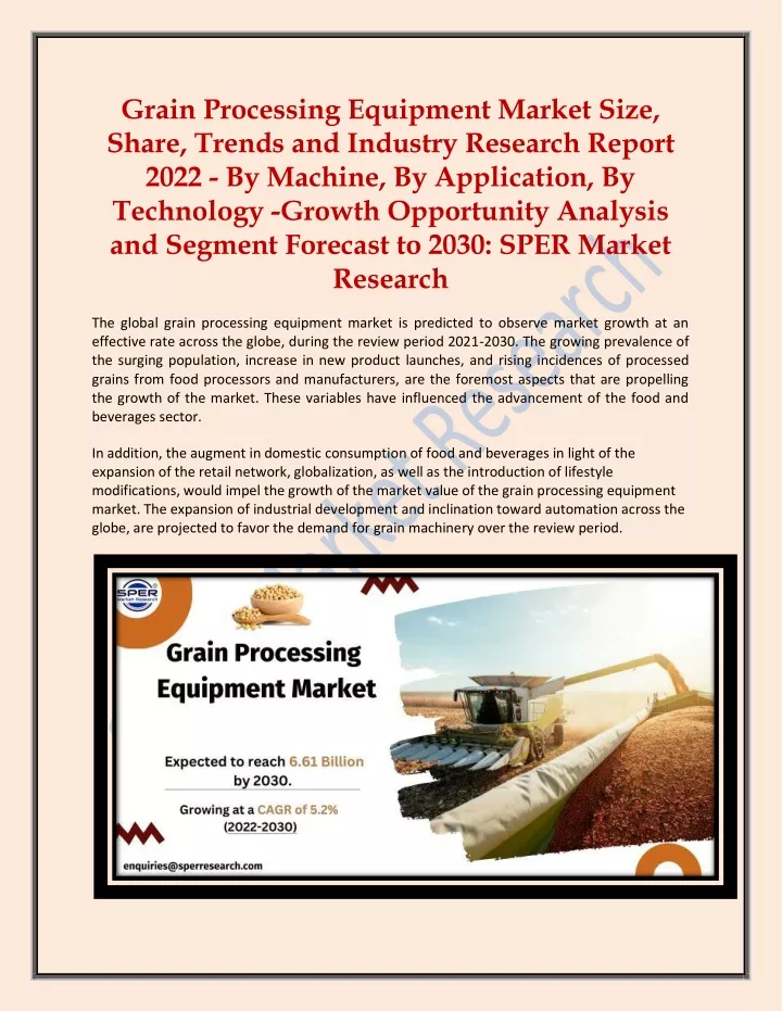 grain processing equipment market size share