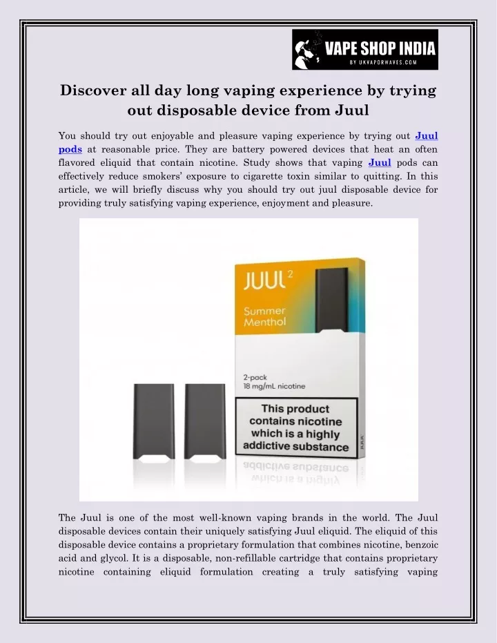 discover all day long vaping experience by trying