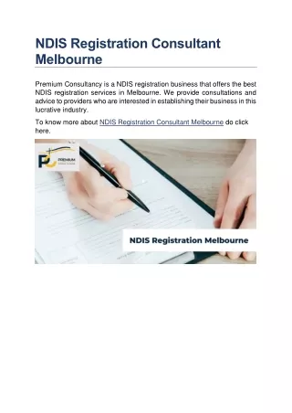 ndis registration consultant melbourne