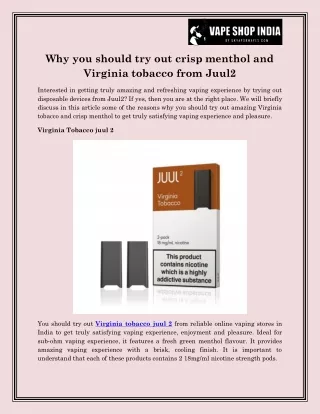 why you should try out crisp menthol and virginia