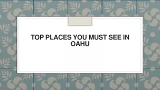 top places you must see in oahu