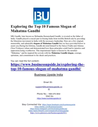 exploring the top 10 famous slogan of mahatma