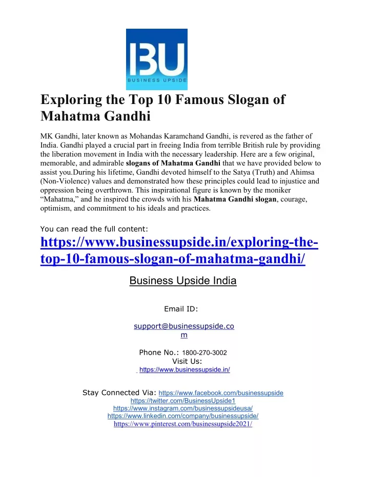 exploring the top 10 famous slogan of mahatma