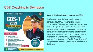 CDS Coaching in Dehradun | Centurion Defence Academy