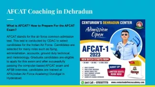 Best AFCAT Coaching in Dehradun
