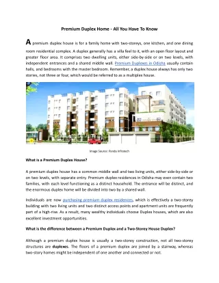 Premium Duplex Home - All You Have To Know