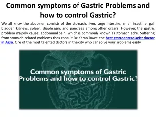 common symptoms of gastric problems