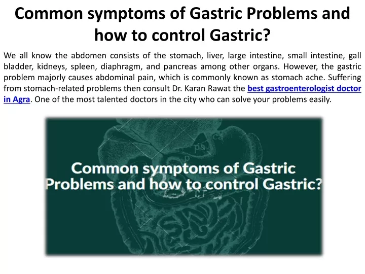 common symptoms of gastric problems