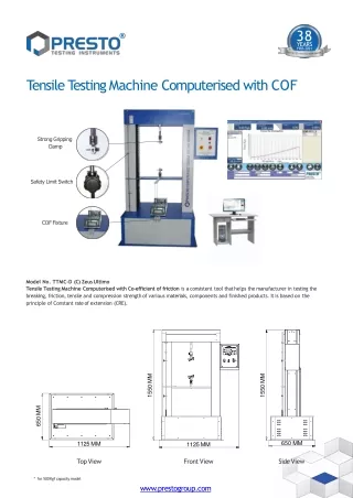 Tensile Testing Machine Computerised – with COF-converted
