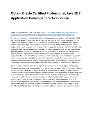 obtain oracle certified professional java