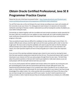 obtain oracle certified professional java