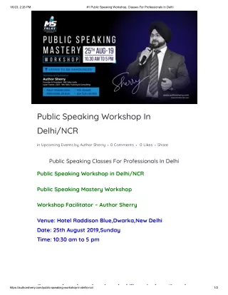 #1 Public Speaking Workshop, Classes For Professionals In Delhi