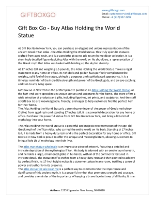 Gift Box Go - Buy Atlas Holding the World Statue