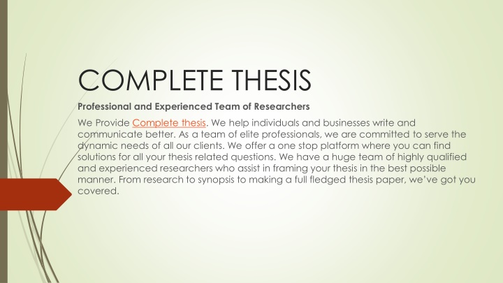 complete thesis professional and experienced team