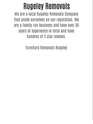 Rugeley Removals