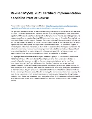 revised mysql 2021 certified implementation