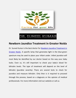 Newborn Jaundice Treatment in Greater Noida
