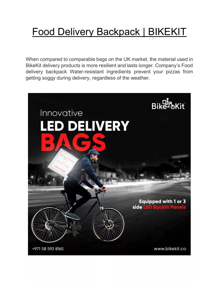 food delivery backpack bikekit