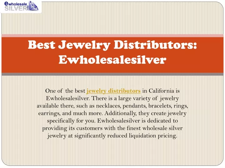 best jewelry distributors ewholesalesilver