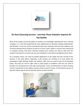 Commercial Air Duct Cleaning Philadelphia| Experts Duct Cleaning