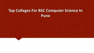 Top Colleges For BSC Computer Science In Pune
