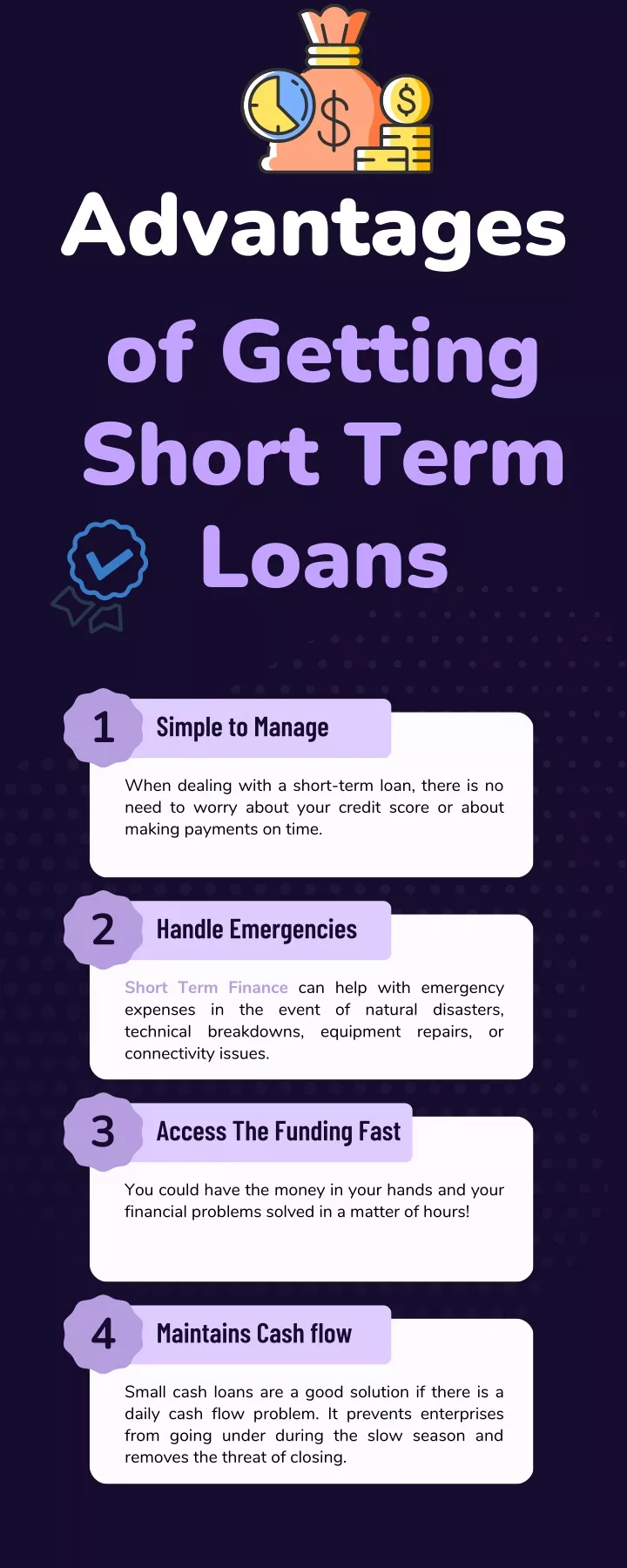 advantages of getting short term loans