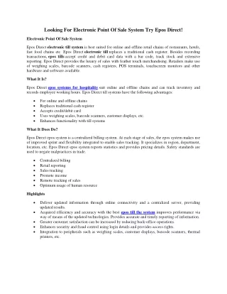 looking for electronic point of sale system
