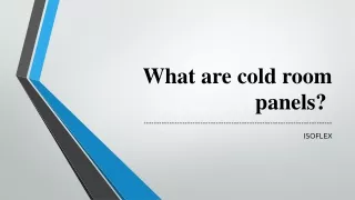 what are cold room panels