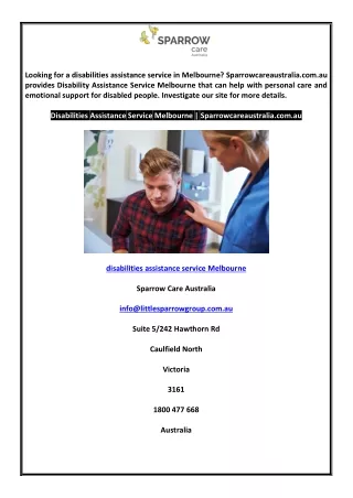 looking for a disabilities assistance service