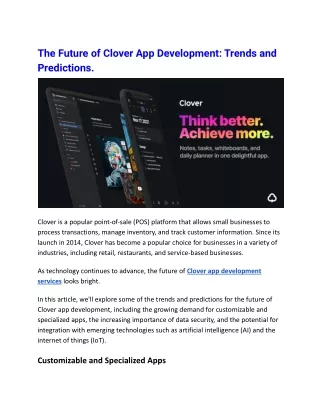 the future of clover app development trends