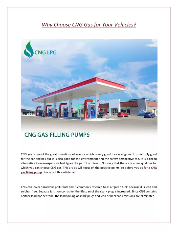why choose cng gas for your vehicles