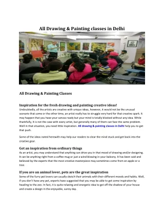 All drawing & painting classes in Delhi