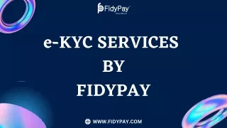 FidyPay is the best e-KYC service provider company.