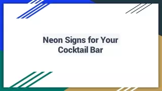 Neon Signs for Your Cocktail Bar