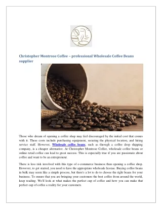 Wholesale coffee beans