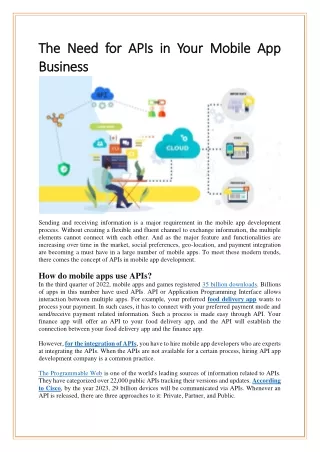 the need for apis in your mobile app the need