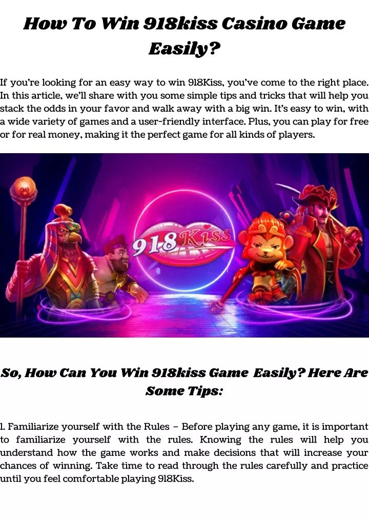 how to win 918kiss casino game easily